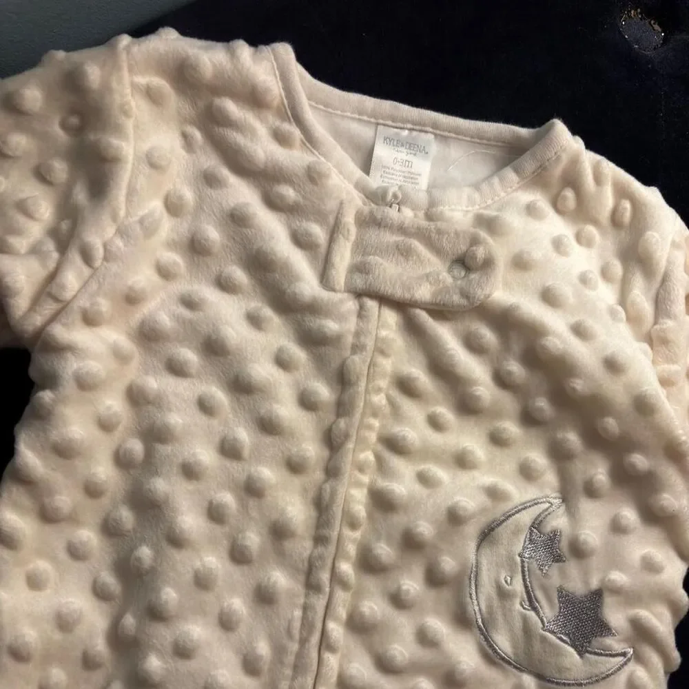 Kyle-deena Cream and Pink Sleepsuits-babygrows